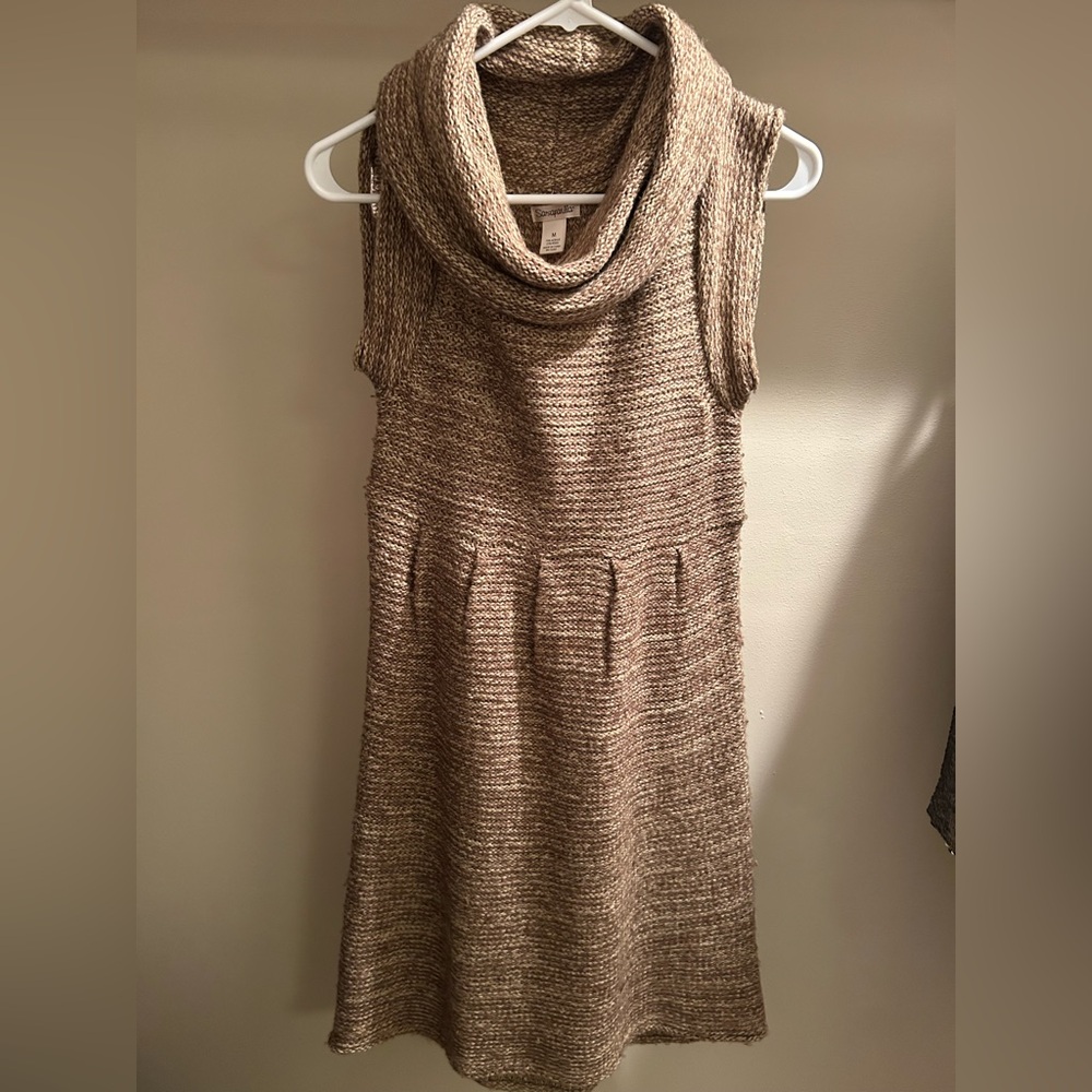 Sarsparilla Heathered Brown Cowl Neck Sweater dress